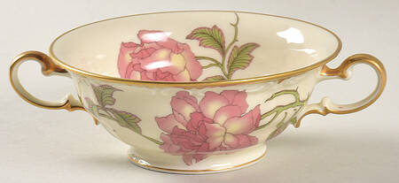 Rigoletto (Pompadour, Gold) Footed Cream Soup Bowl