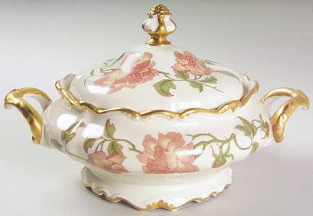 Rigoletto (Pompadour, Gold) Round Covered Vegetable
