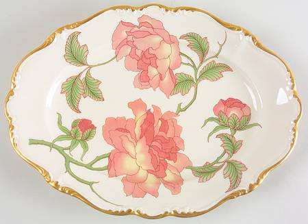Rigoletto (Pompadour, Gold) 13" Oval Serving Platter