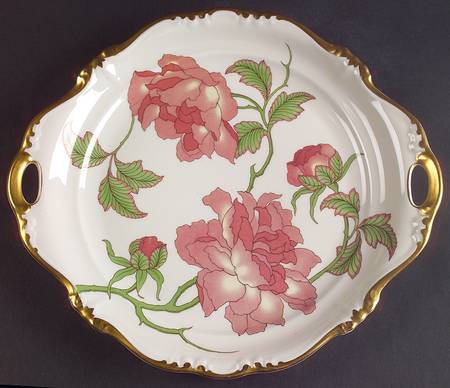 Rigoletto (Pompadour, Gold) Handled Cake Plate