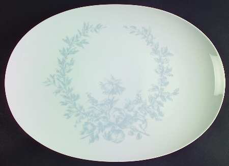 Rose Damask 15" Oval Serving Platter