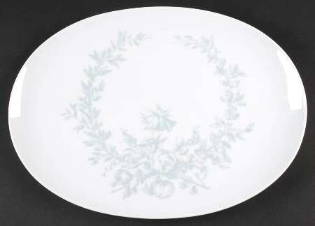 Rose Damask 13" Oval Serving Platter