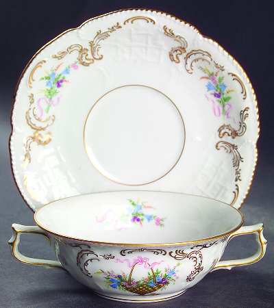 Rokoko Flat Cream Soup Bowl & Saucer Set
