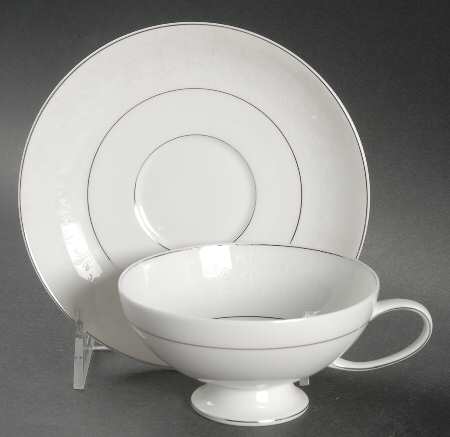 Royal Platinum Footed Cup & Saucer Set