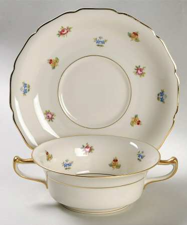 Rob Roy (Scalloped) Flat Cream Soup Bowl & Saucer Set
