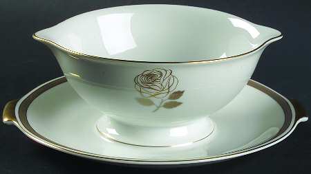 Rosenthal Rose Gravy Boat with Attached Underplate
