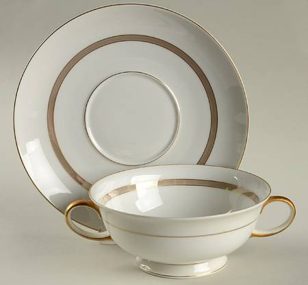 Rosenthal Rose Footed Cream Soup Bowl & Saucer Set