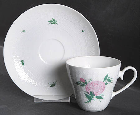 Romance Rose Flat Cup & Saucer Set