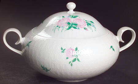 Romance Rose Round Covered Vegetable