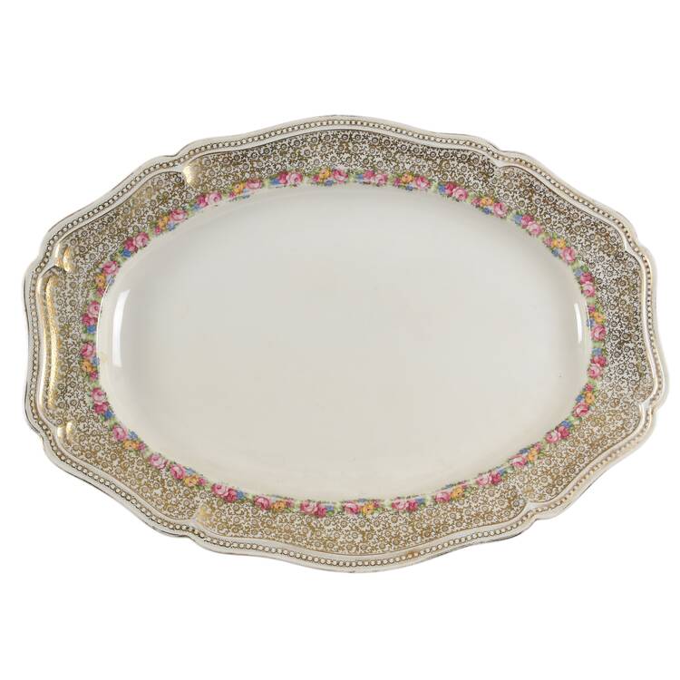 Rose Point 17" Oval Serving Platter