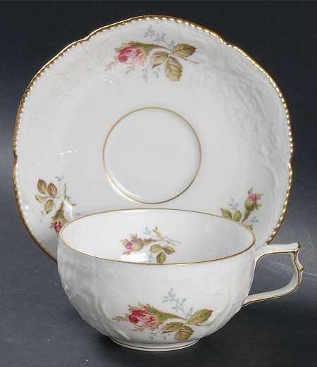 Rose White Flat Cup & Saucer Set