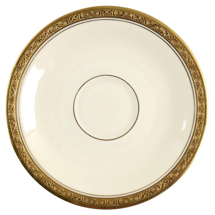 Royal (2462, Continental Ivory, Encrusted) Saucer for Demitasse Cup