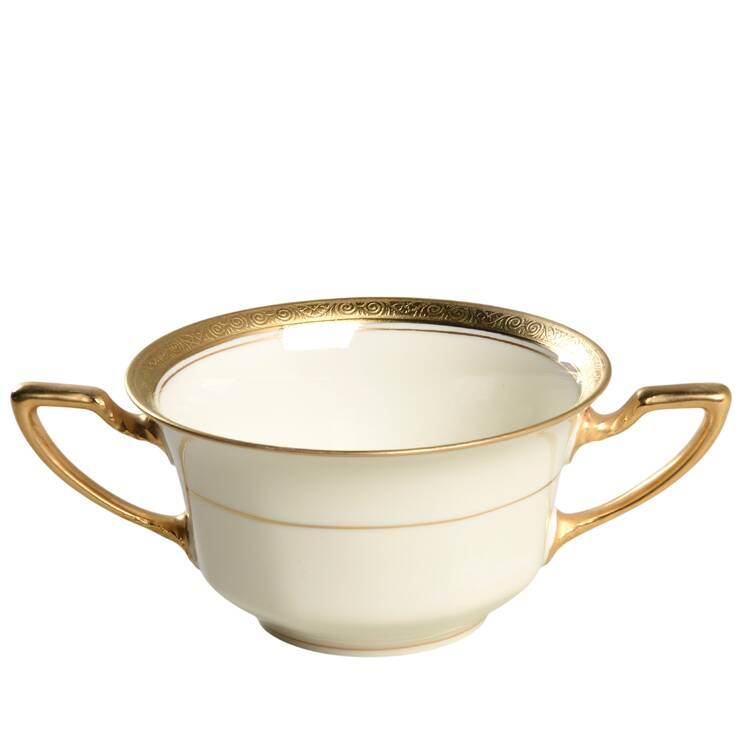Royal (2462, Continental Ivory, Encrusted) Flat Bouillon Cup