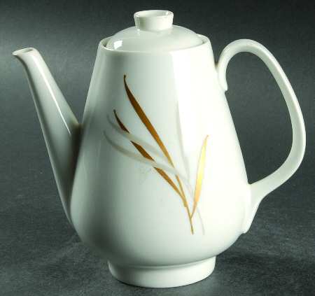 Royal (Form E, Gray and Gold Leaves) Mini Coffee Pot & Lid