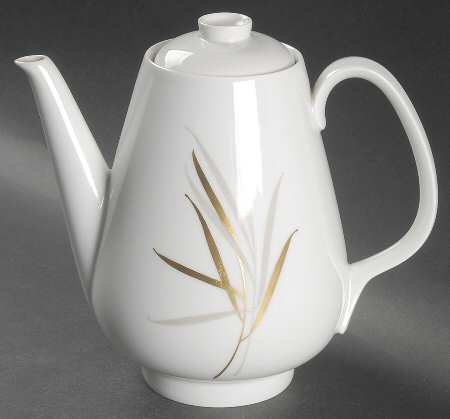 Royal (Form E, Gray and Gold Leaves) Coffee Pot & Lid