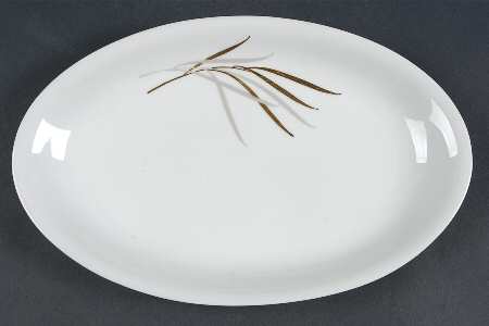 Royal (Form E, Gray and Gold Leaves) 11" Oval Serving Platter