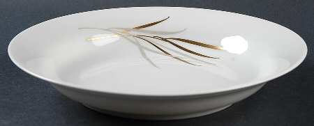 Royal (Form E, Gray and Gold Leaves) Coupe Soup Bowl