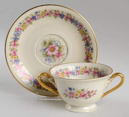 Santa Barbara Footed Bouillon Cup & Saucer