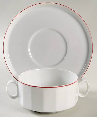 Samos Flat Cream Soup Bowl & Saucer Set