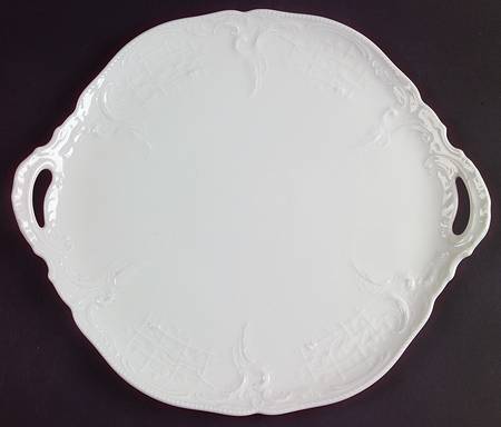 Sanssouci White Handled Cake Plate