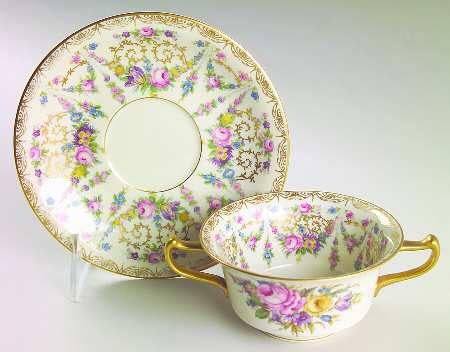 Santa Rosa Footed Bouillon Cup & Saucer