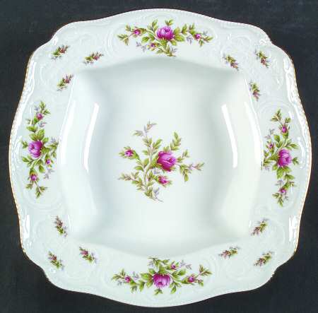 Sanssouci Rose White (Gold Trim) 9" Square Vegetable Bowl by Rosenthal - Continental