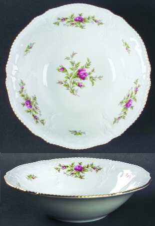 Sanssouci Rose White (Gold Trim) Coupe Cereal Bowl