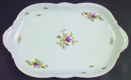 Sanssouci Rose White (Gold Trim) 15" Oval Serving Platter by Rosenthal - Continental