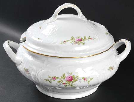 Sanssouci Rose White (Gold Trim) Tureen &  Lid