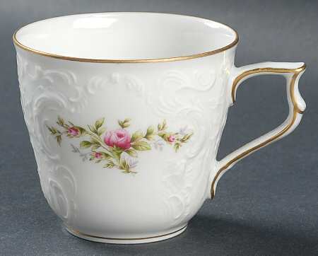 Sanssouci Rose White (Gold Trim) Flat Cup