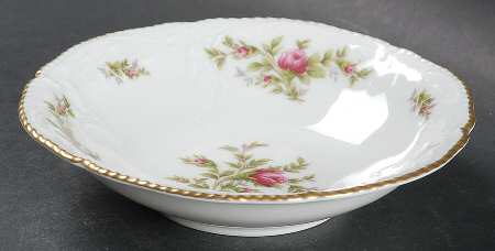 Sanssouci Rose White (Gold Trim) Fruit/Dessert (Sauce) Bowl