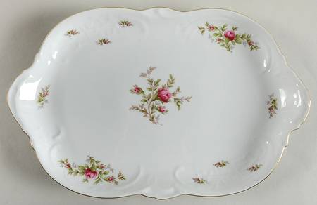 Sanssouci Rose White (Gold Trim) 13" Oval Serving Platter