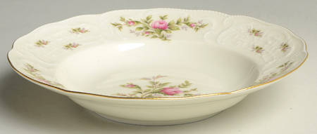 Sanssouci Rose Ivory (Gold Trim) Rim Soup Bowl