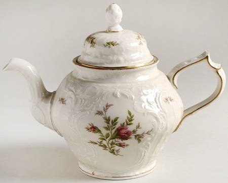 Sanssouci Rose Ivory (Gold Trim) Teapot & Lid