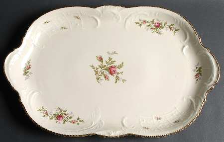 Sanssouci Rose Ivory (Gold Trim) 19" Oval Serving Platter