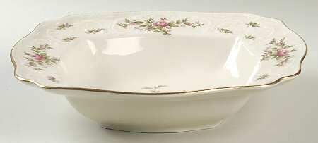 Sanssouci Rose Ivory (Gold Trim) 9" Square Vegetable Bowl