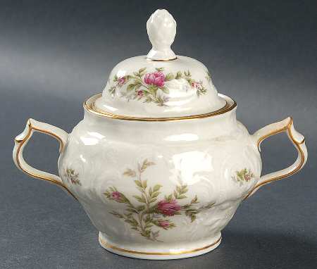 Sanssouci Rose Ivory (Gold Trim) Sugar Bowl & Lid