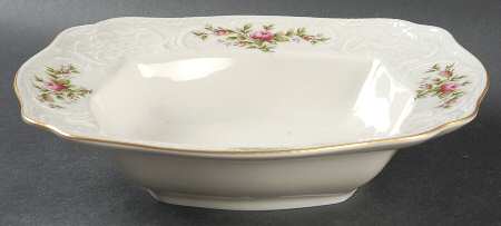 Sanssouci Rose Ivory (Gold Trim) 9" Square Vegetable Bowl