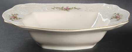 Sanssouci Rose Ivory (Gold Trim) 11" Square Vegetable Bowl