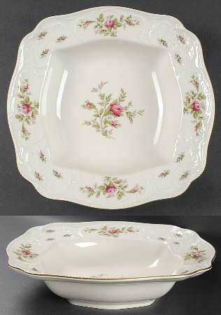 Sanssouci Rose Ivory (Gold Trim) 11" Square Vegetable Bowl