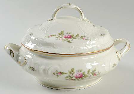 Sanssouci Rose Ivory (Gold Trim) Round Covered Vegetable