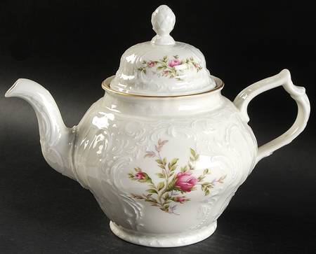 Sanssouci Rose Ivory (Gold Trim) Teapot & Lid