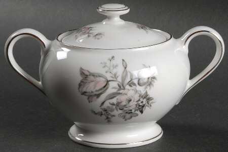 Sanssouci Rose (Platinum Trim) Sugar Bowl & Lid