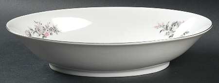 Sanssouci Rose (Platinum Trim) 10" Oval Vegetable Bowl