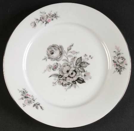 Sanssouci Rose (Platinum Trim) Salad Plate