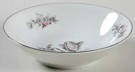 Sanssouci Rose (Platinum Trim) Fruit/Dessert (Sauce) Bowl