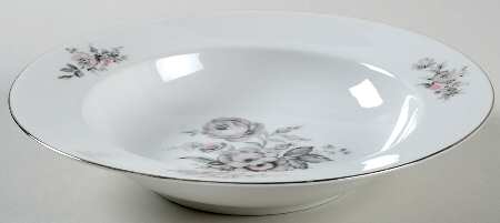 Sanssouci Rose (Platinum Trim) Rim Soup Bowl