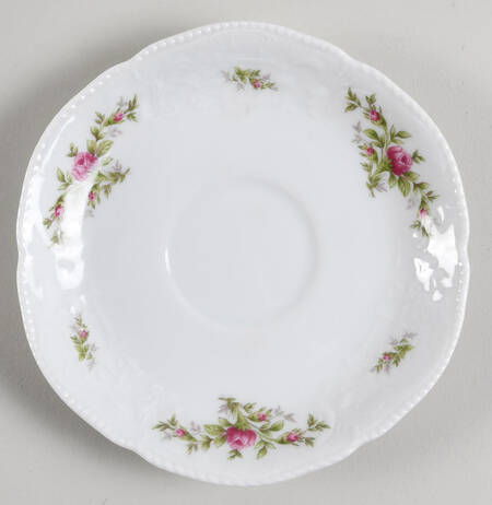 Sanssouci Rose (White, No Trim) Saucer