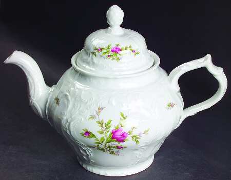 Sanssouci Rose (White, No Trim) Teapot & Lid