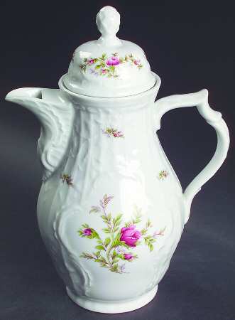 Sanssouci Rose (White, No Trim) Small Coffee Pot & Lid